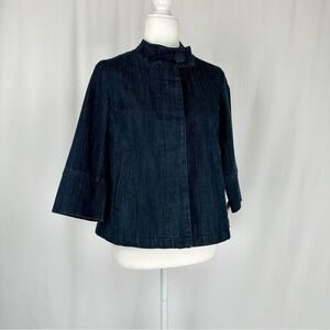 NWT - Talbots Size Petites Women's Box Stretch Cropped Denim Jacket